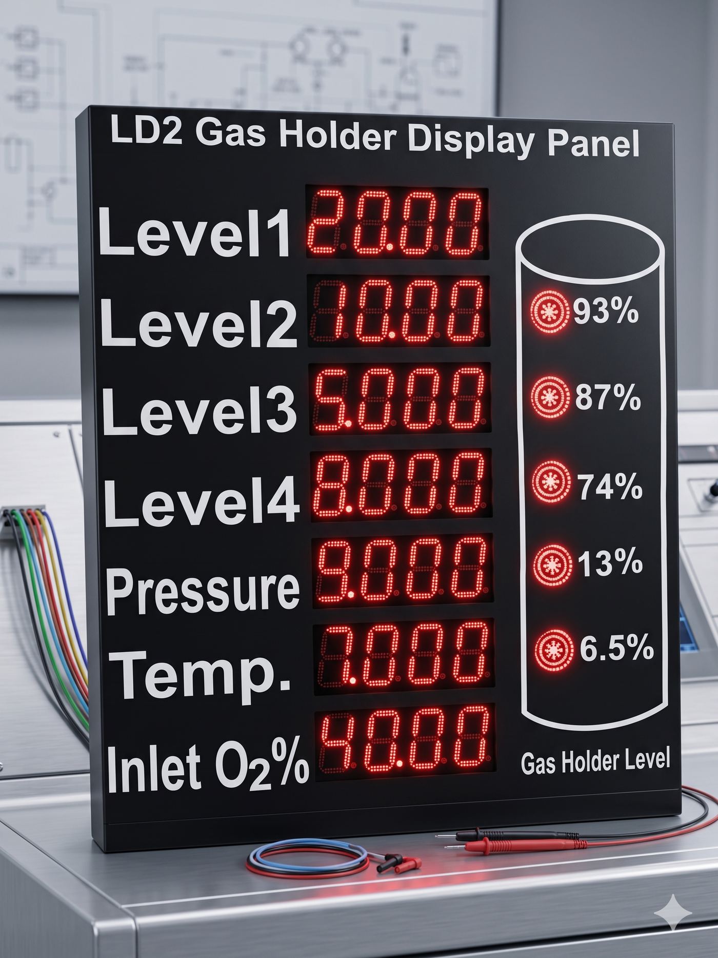 LD2 Gas Holder Level & Parameter Panel